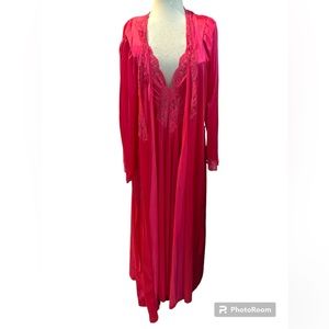 Olga Vintage Robe and Night Gown set XXXL pink